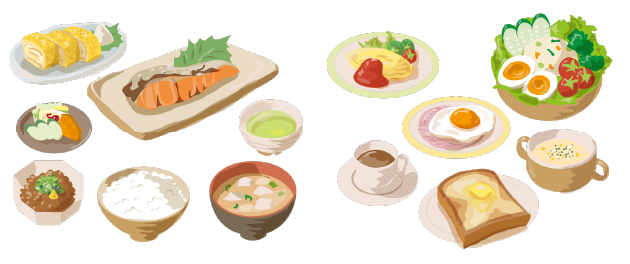 主食・主菜・副菜を組み合わせた「バランスの良い食事」